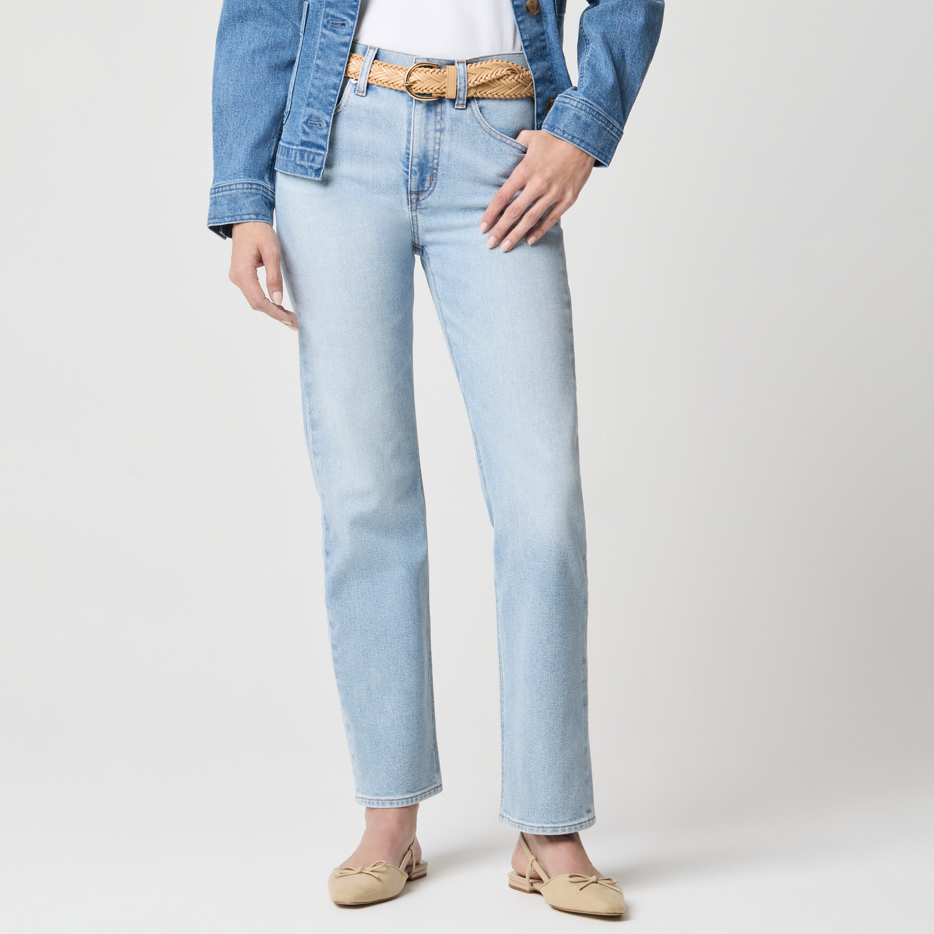 Tall mid-rise straight jean in all-day stretch