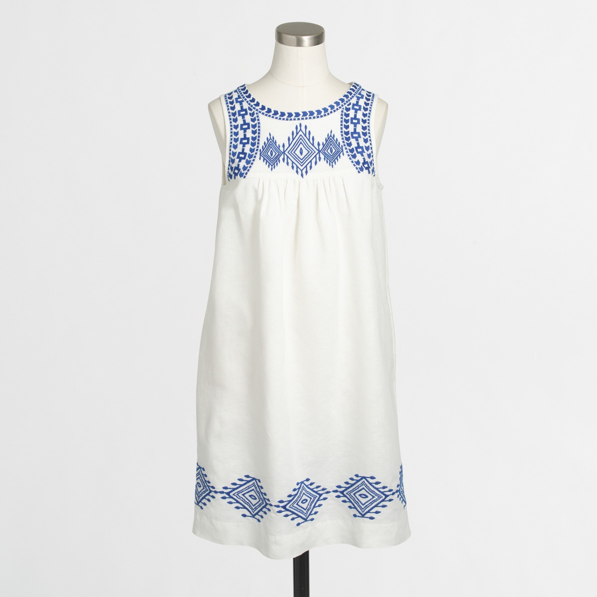 j crew white linen dress