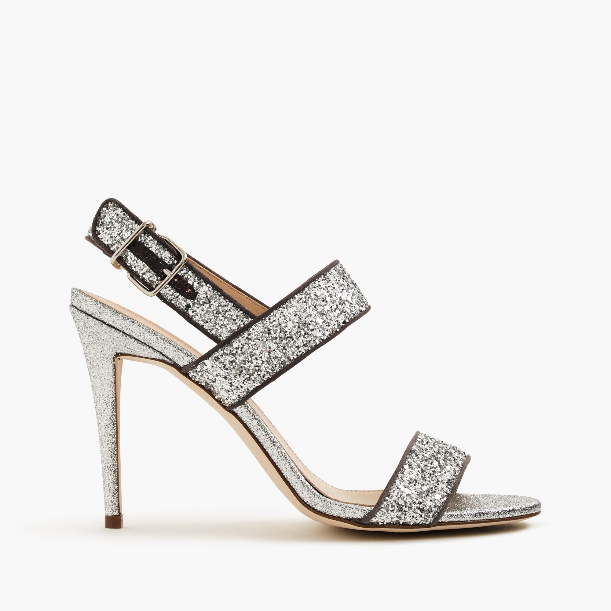 glitter double strap sandals