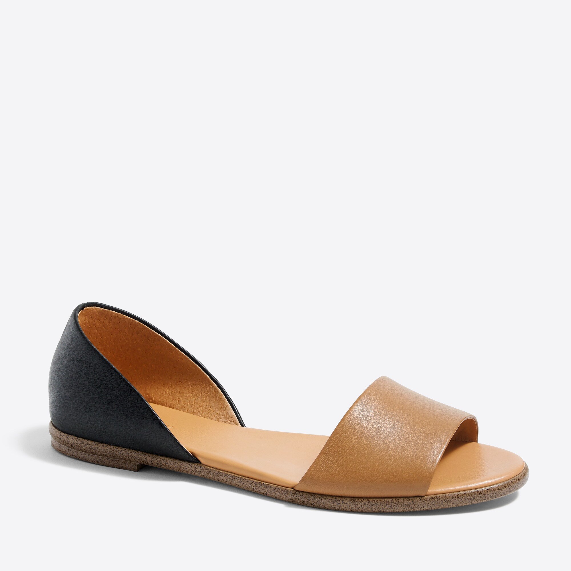 J.Crew Factory leather peeptoe flats