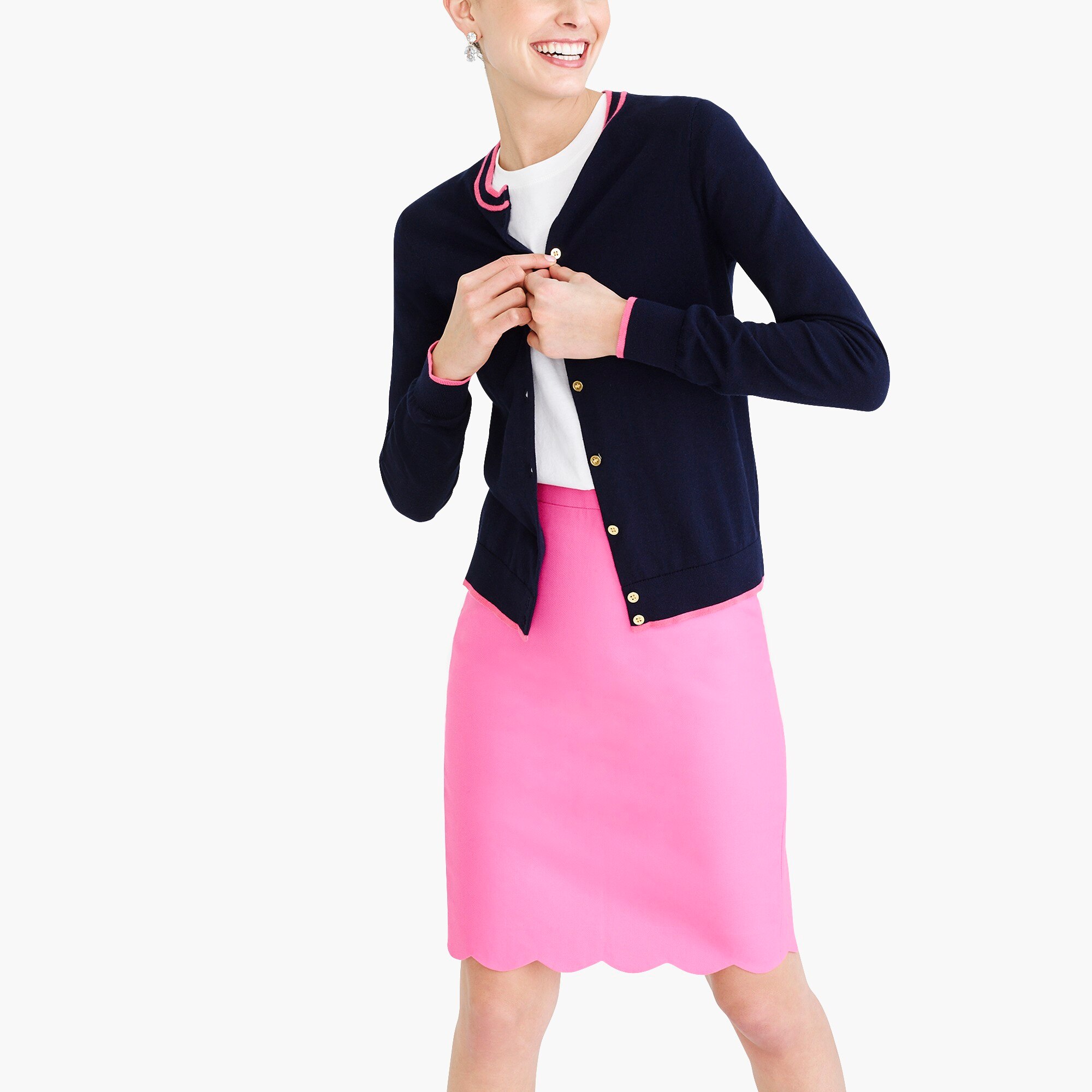 J.Crew Factory Tipped Caryn cardigan sweater