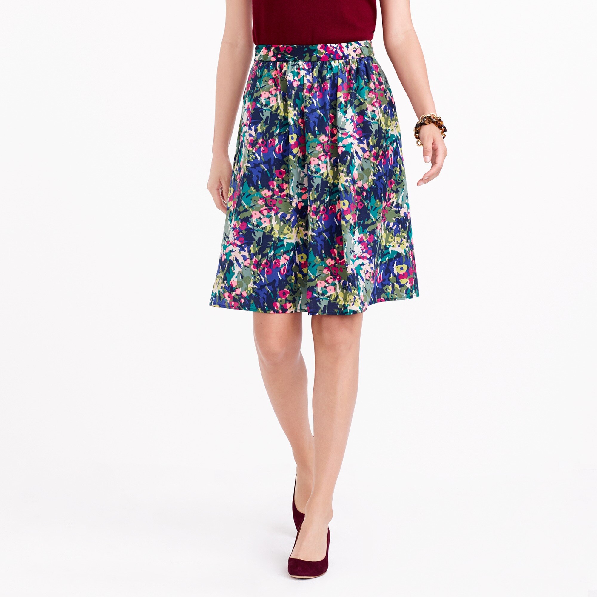 J.Crew Factory Printed midi skirt