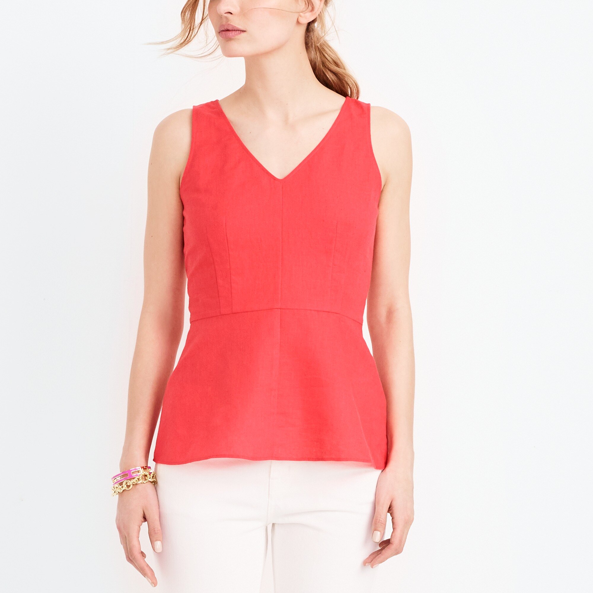 J.Crew Factory Linencotton peplum tank top