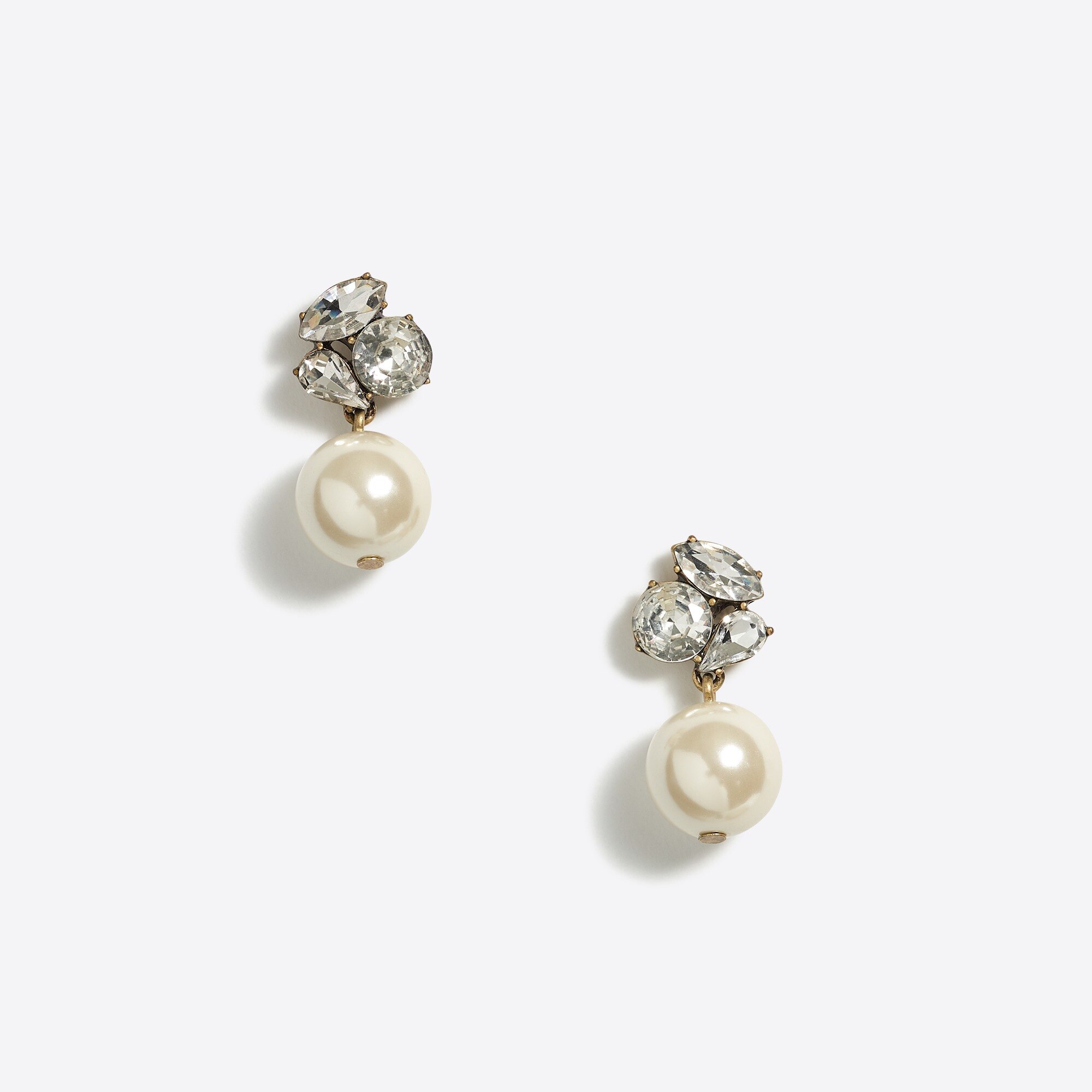 J.Crew Factory Pearl and crystal drop earrings