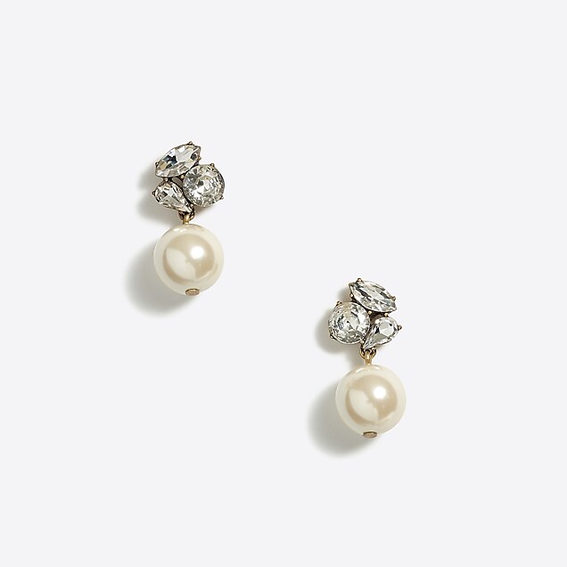 J.Crew Factory: Pearl and crystal drop earrings