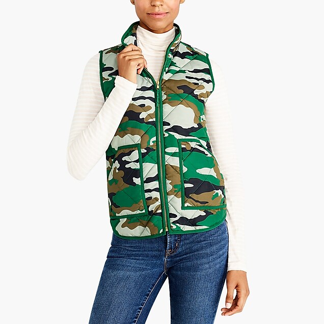 printed quilted puffer vest : factorywomen vests