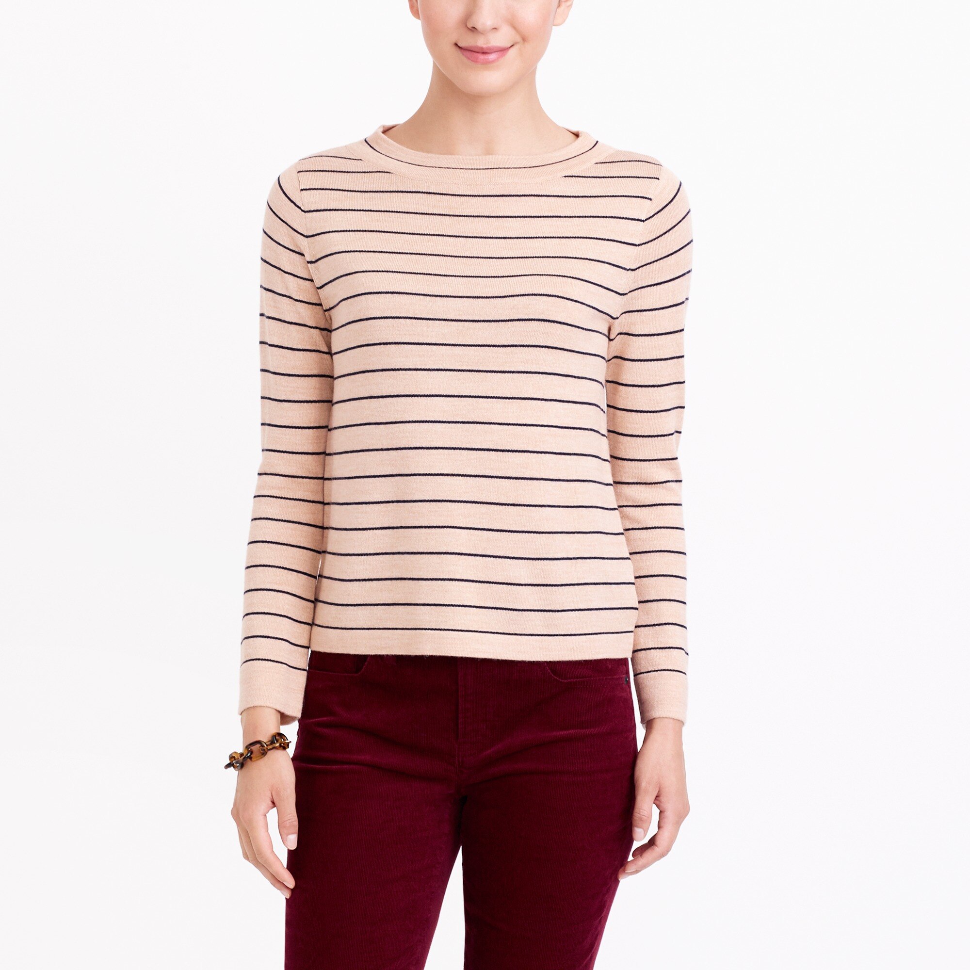 J.Crew Factory Striped funnelneck sweater