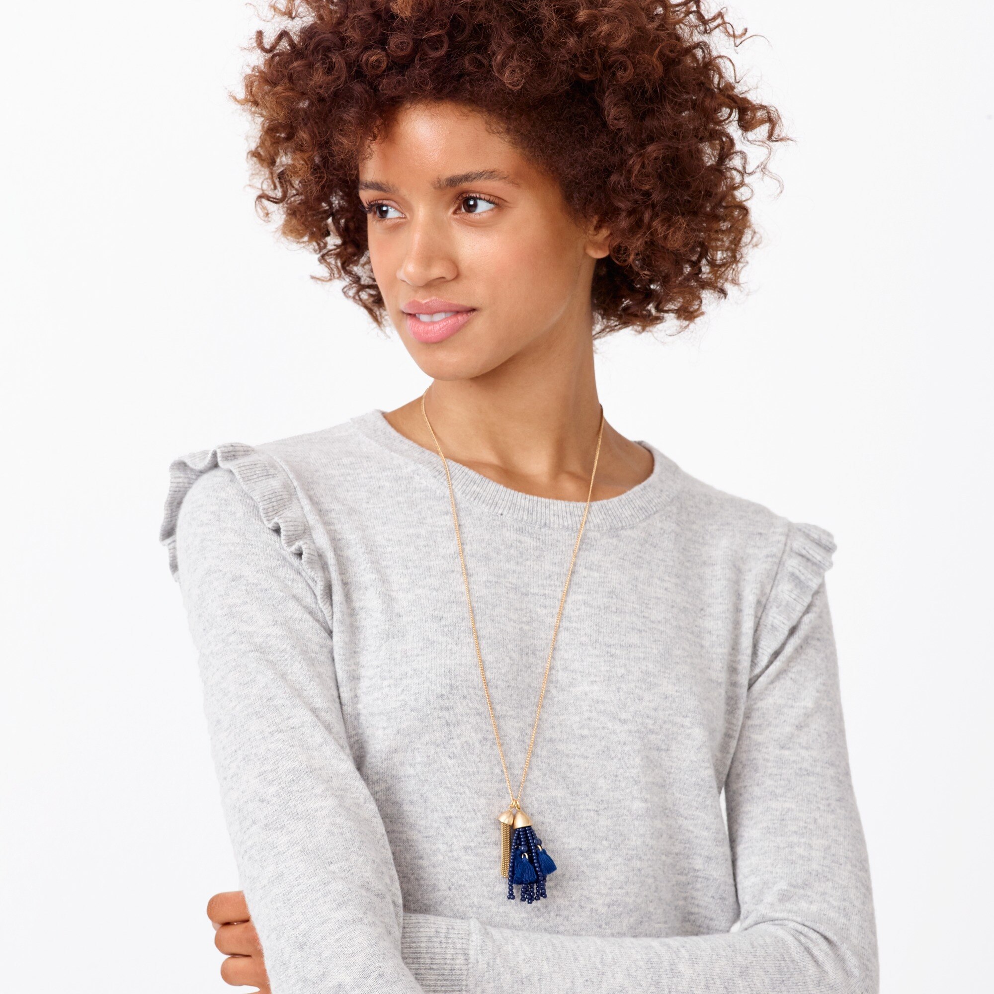 J.Crew Factory Beaded tassel pendant necklace