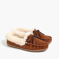 Suede shearling slippers