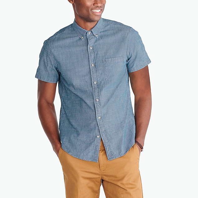 J.Crew Factory: Slim short-sleeve flex chambray shirt