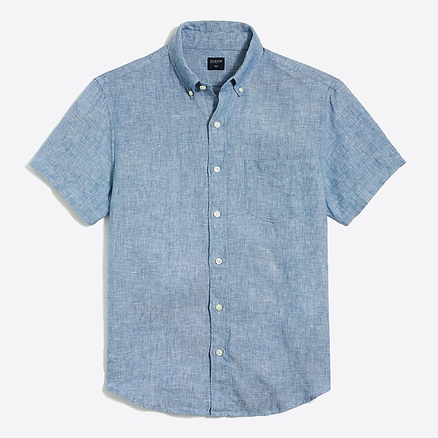 j.crew factory: slim-fit short-sleeve linen shirt