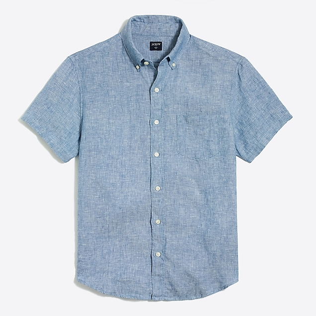 j.crew factory: slim-fit short-sleeve linen shirt