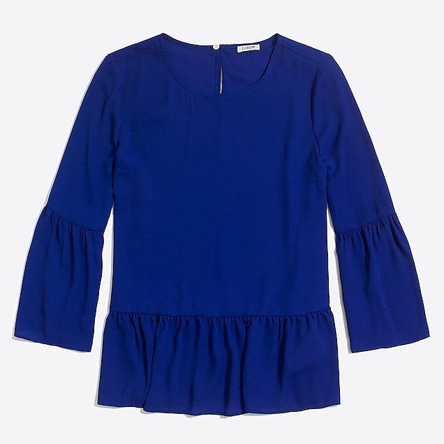 bell-sleeve peplum top : factorywomen blouses & tops