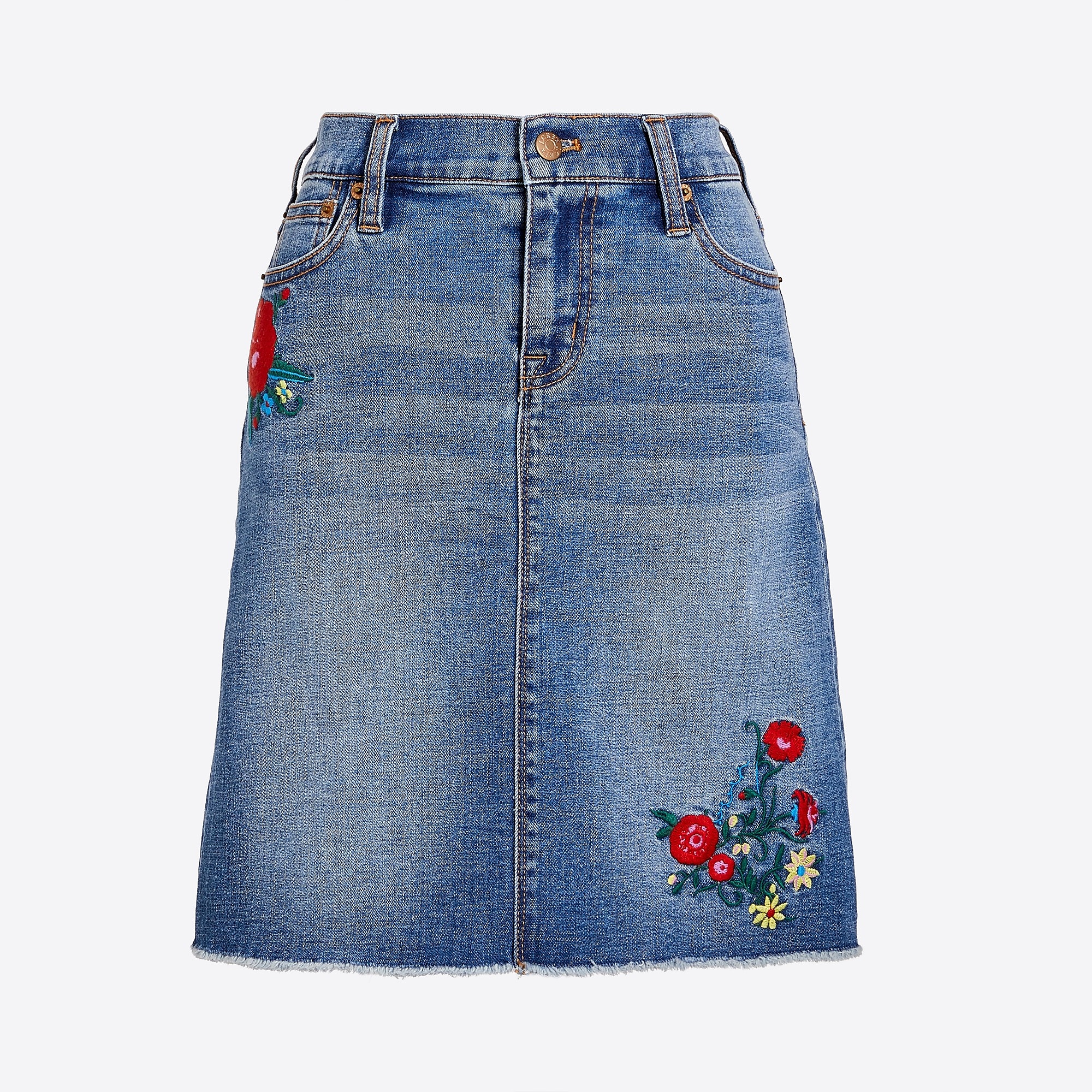 J.Crew Factory: Embroidered denim skirt
