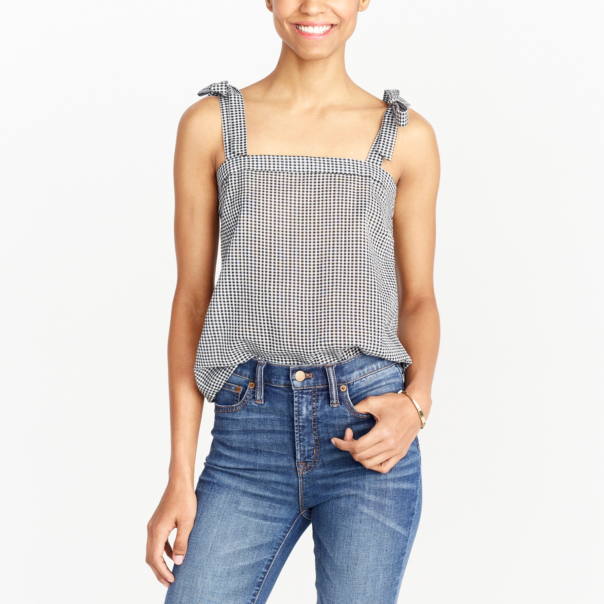 J.Crew Factory Printed tieshoulder cami top