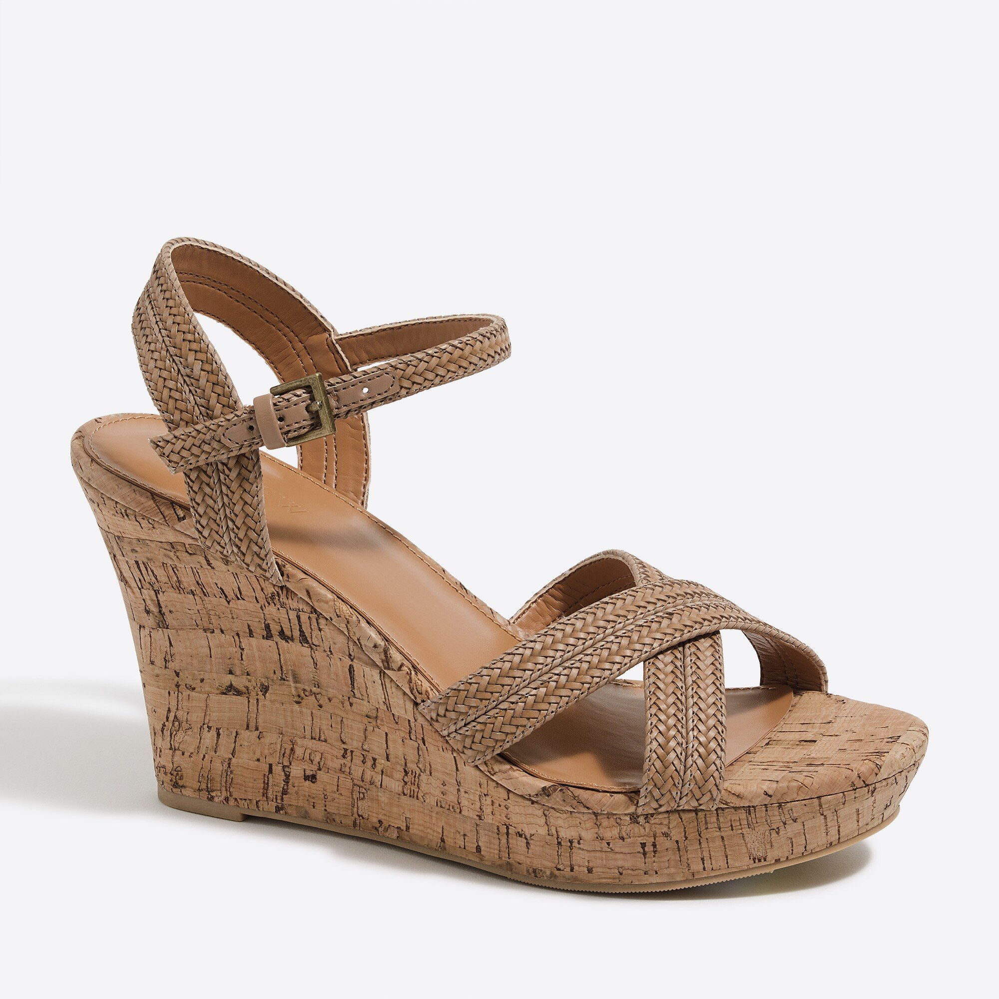 J.Crew Factory Strappy cork wedges