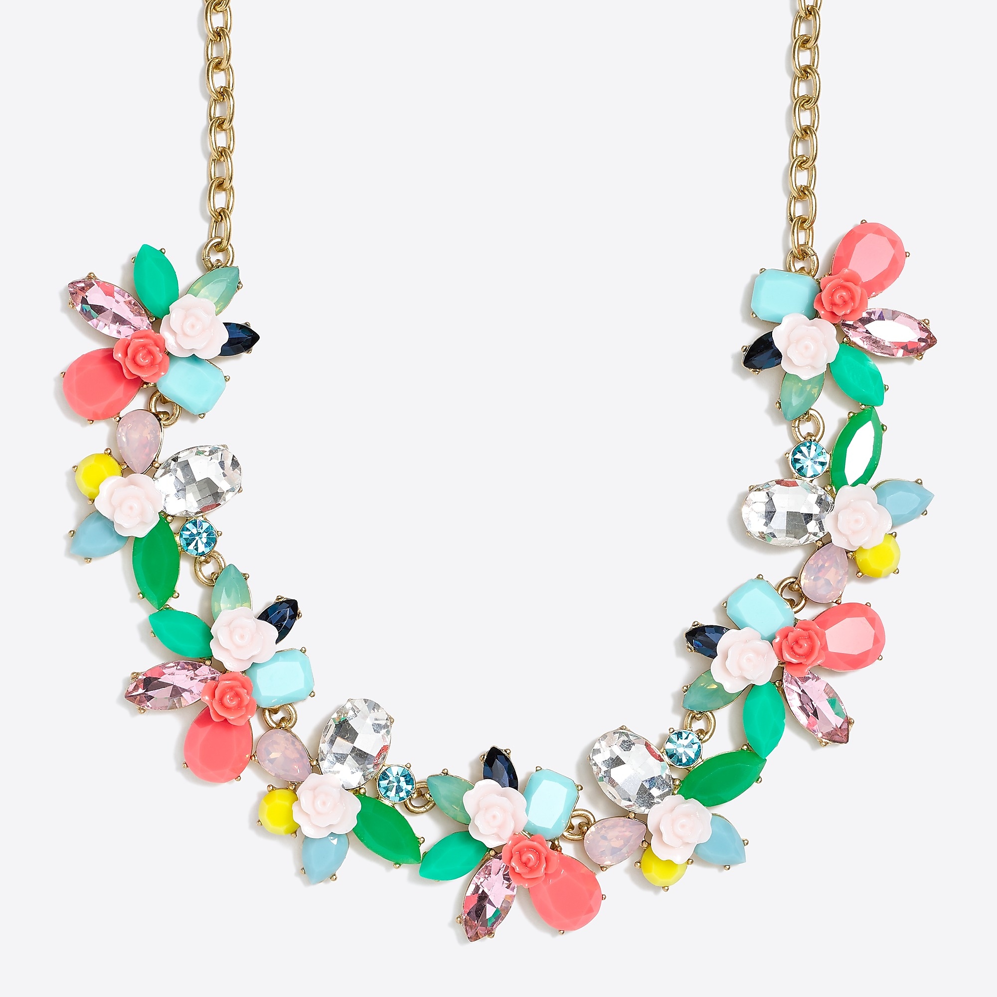 J.Crew Factory: Rose garden gemstone statement necklace