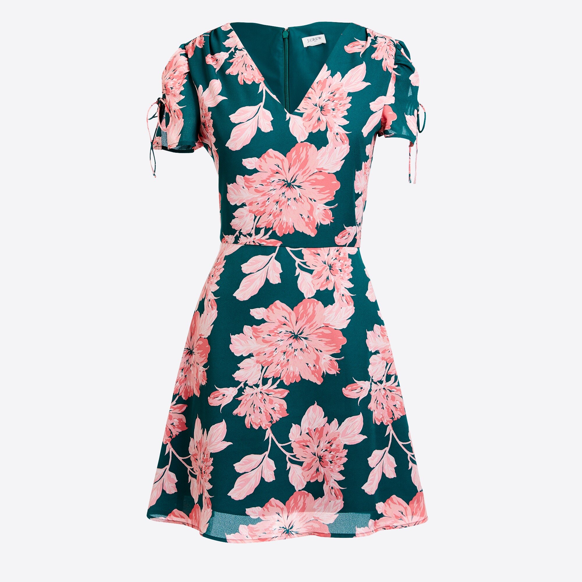 J.Crew Factory: Printed short-sleeve tie-shoulder dress