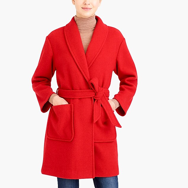 belted wrap coat : factorywomen wool coats