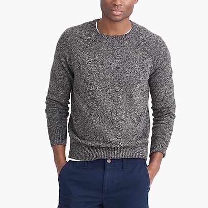 ZHILI Men's Crew Neck Sleeve Long Cashmere Sweater-in