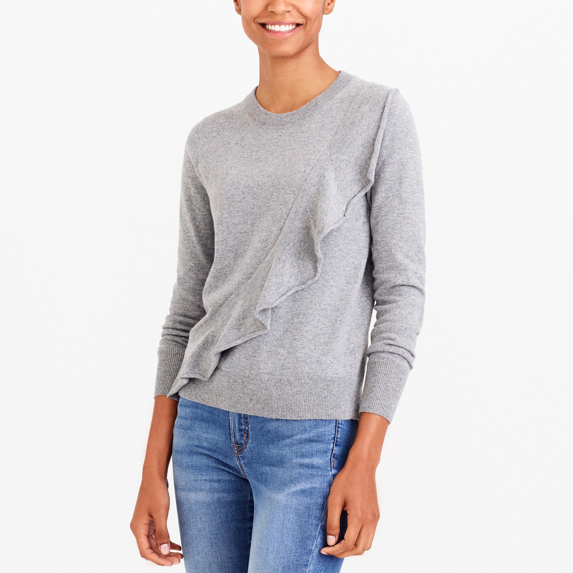 J.Crew Factory Rufflefront crewneck sweater