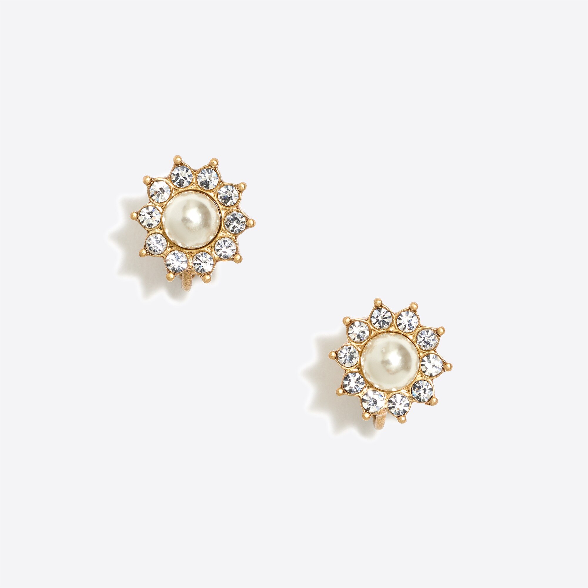 J.Crew Factory Clipon pearl sunburst earrings