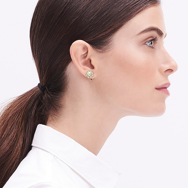Clip-on pearl sunburst earrings : FactoryWomen Earrings | Factory