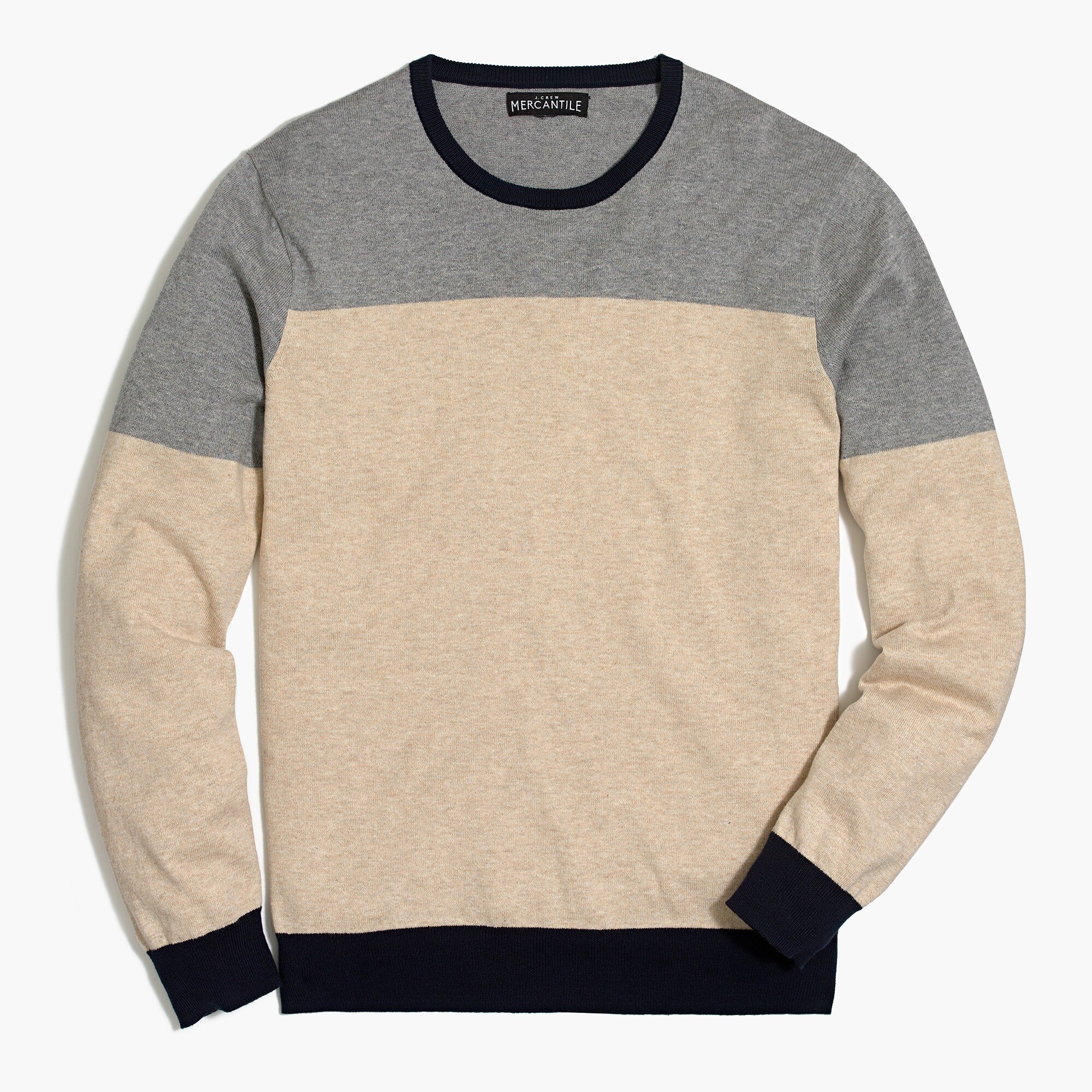 J.Crew Factory Cotton colorblock crewneck sweater