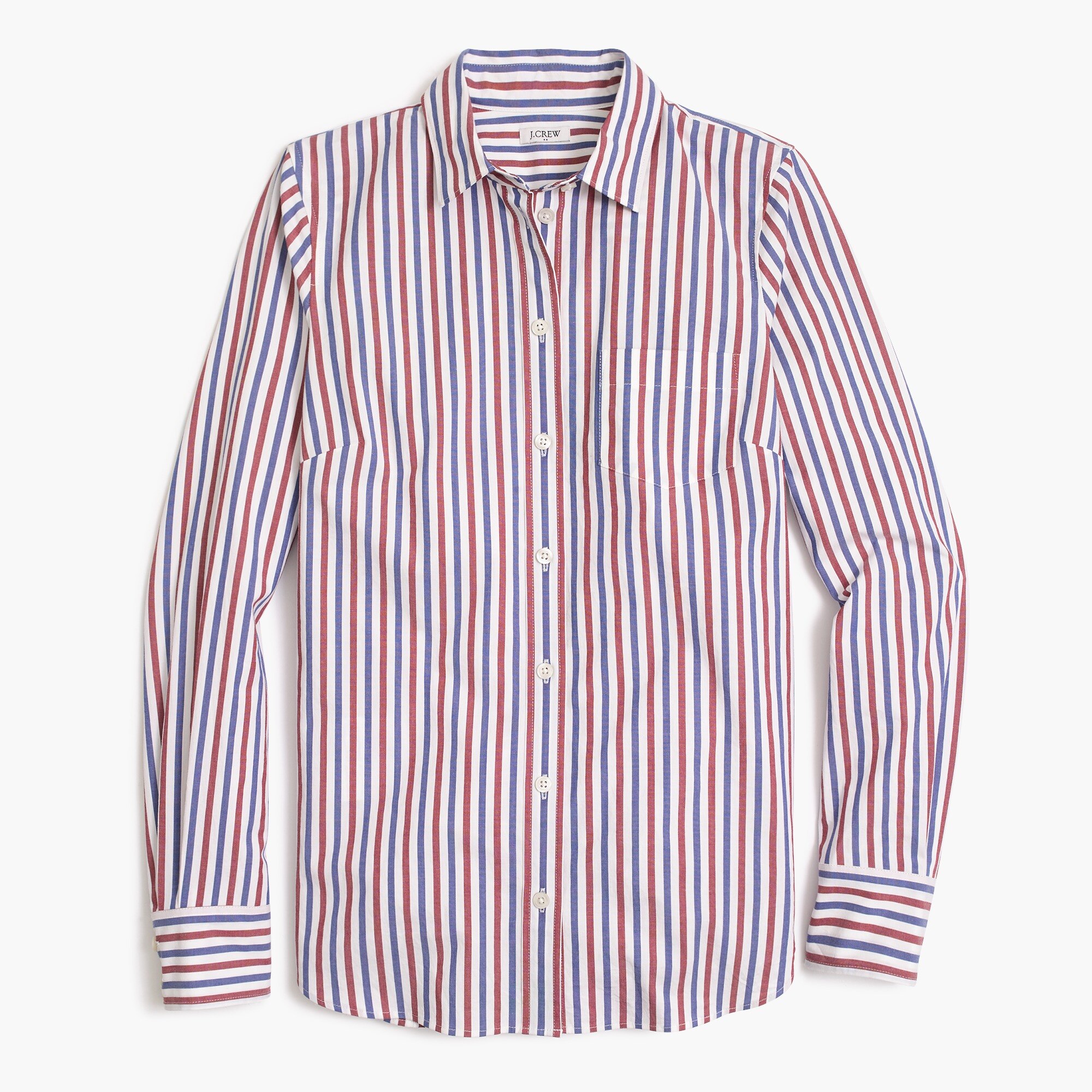  Washed shirt in red and blue stripes