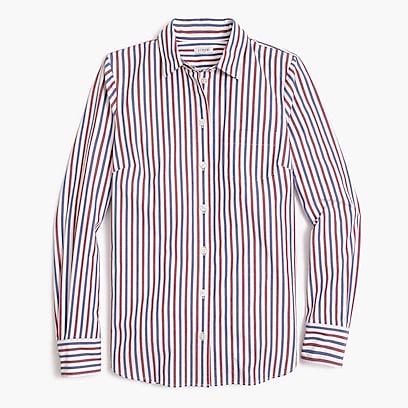  Washed shirt in red and blue stripes