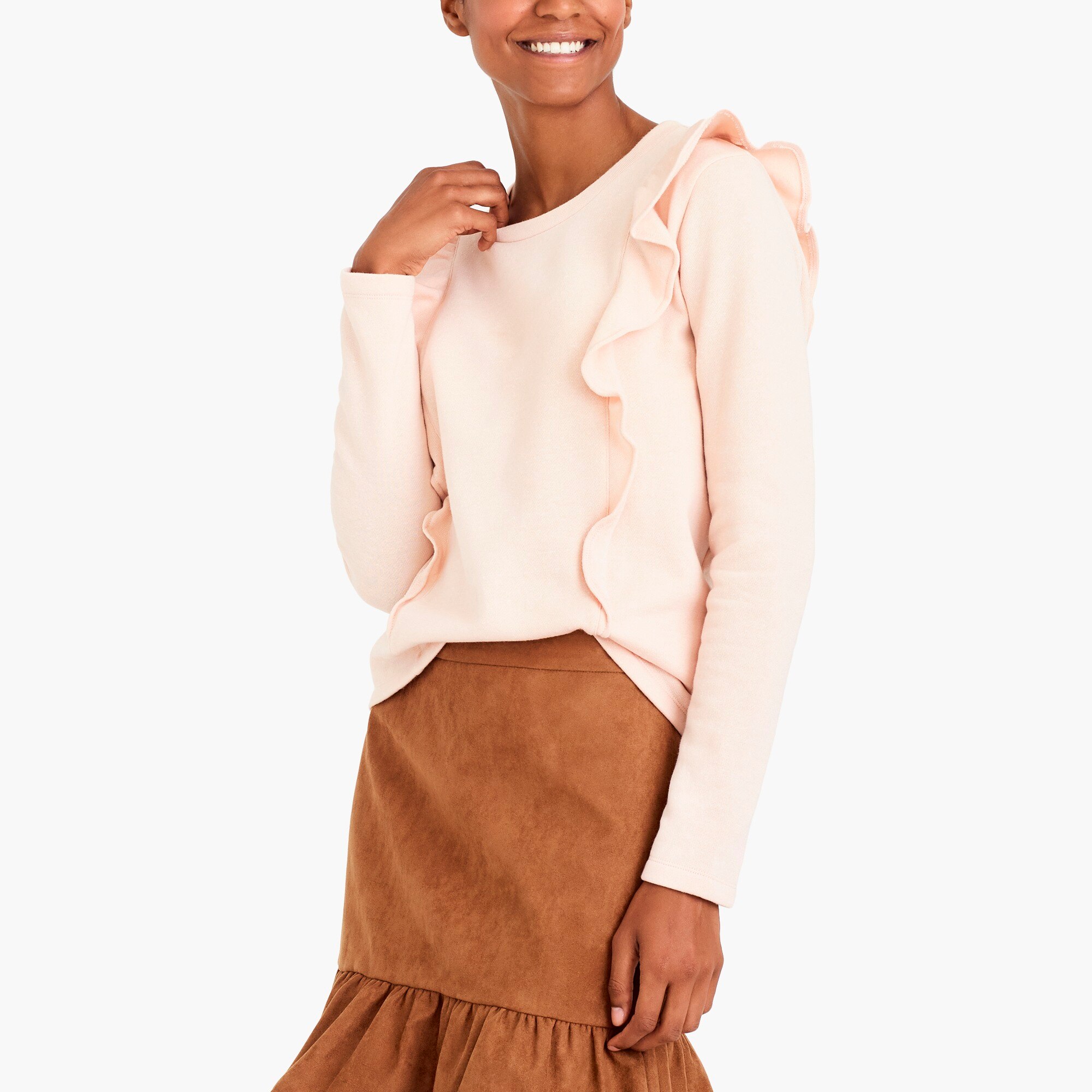 ruffle-trimmed pullover : factorywomen sweatshirts & sweatpants