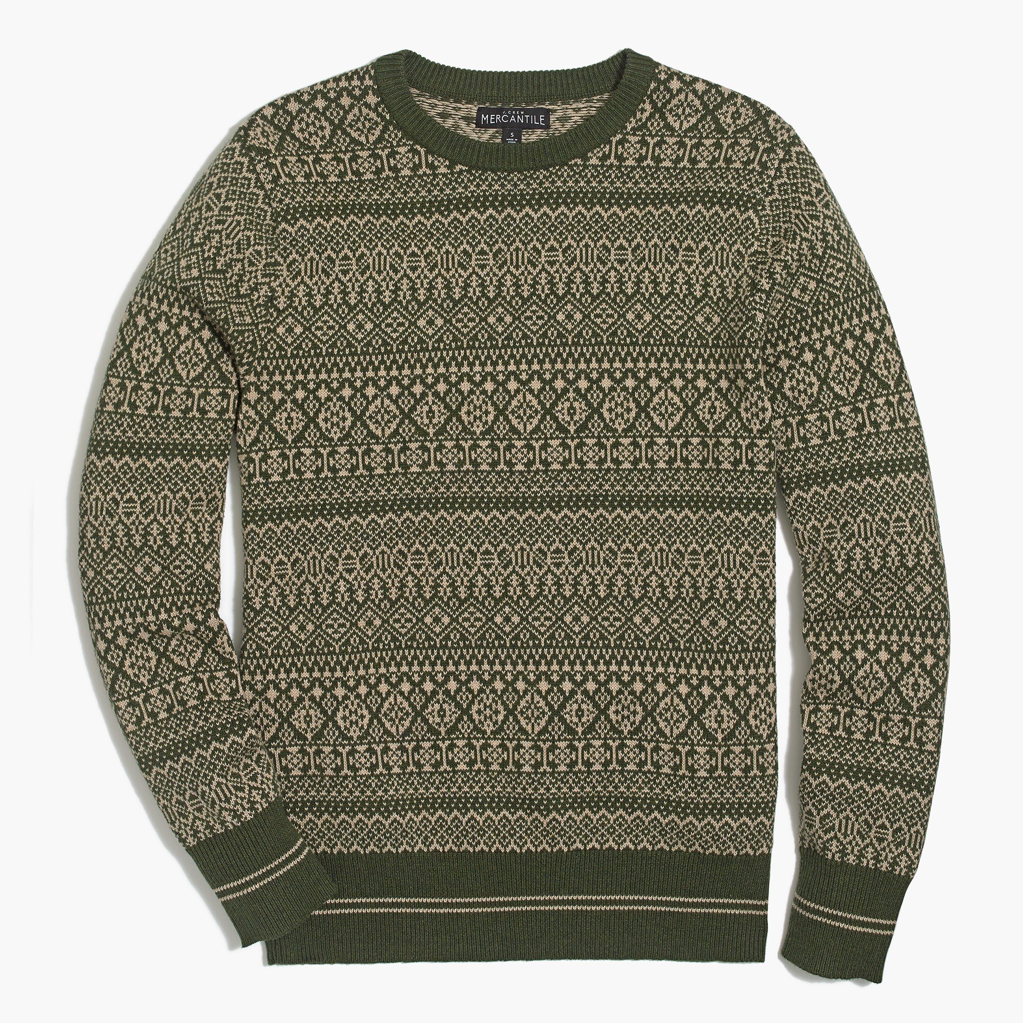 J.Crew Factory Jacquard cotton fair isle sweater
