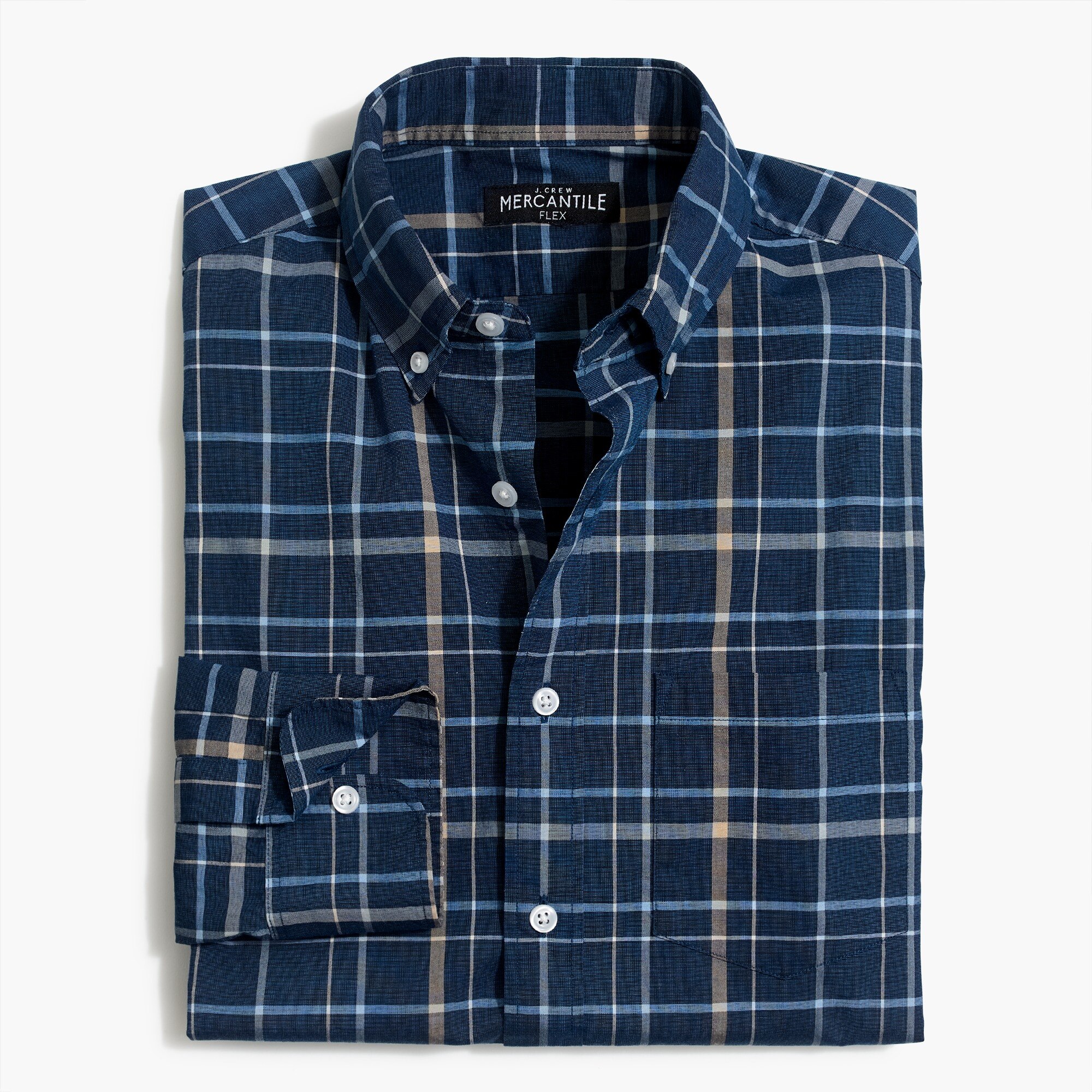  Slim flex washed shirt in plaid