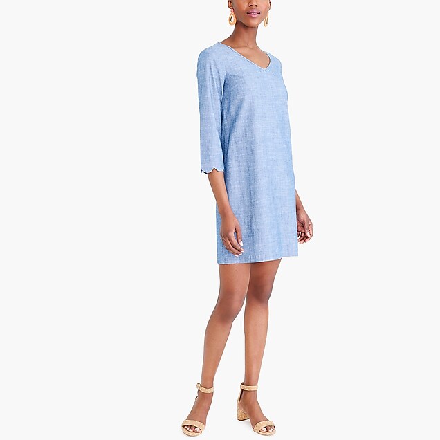 chambray dress with scalloped sleeve : factorywomen even more denim styles