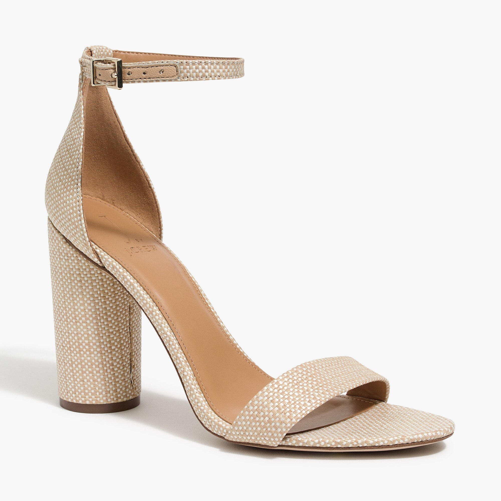 J.Crew Factory Raffia high block heel sandals