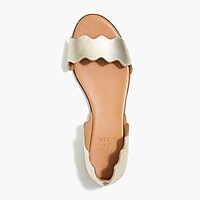 J.Crew Factory: Leather scalloped peep-toe flats