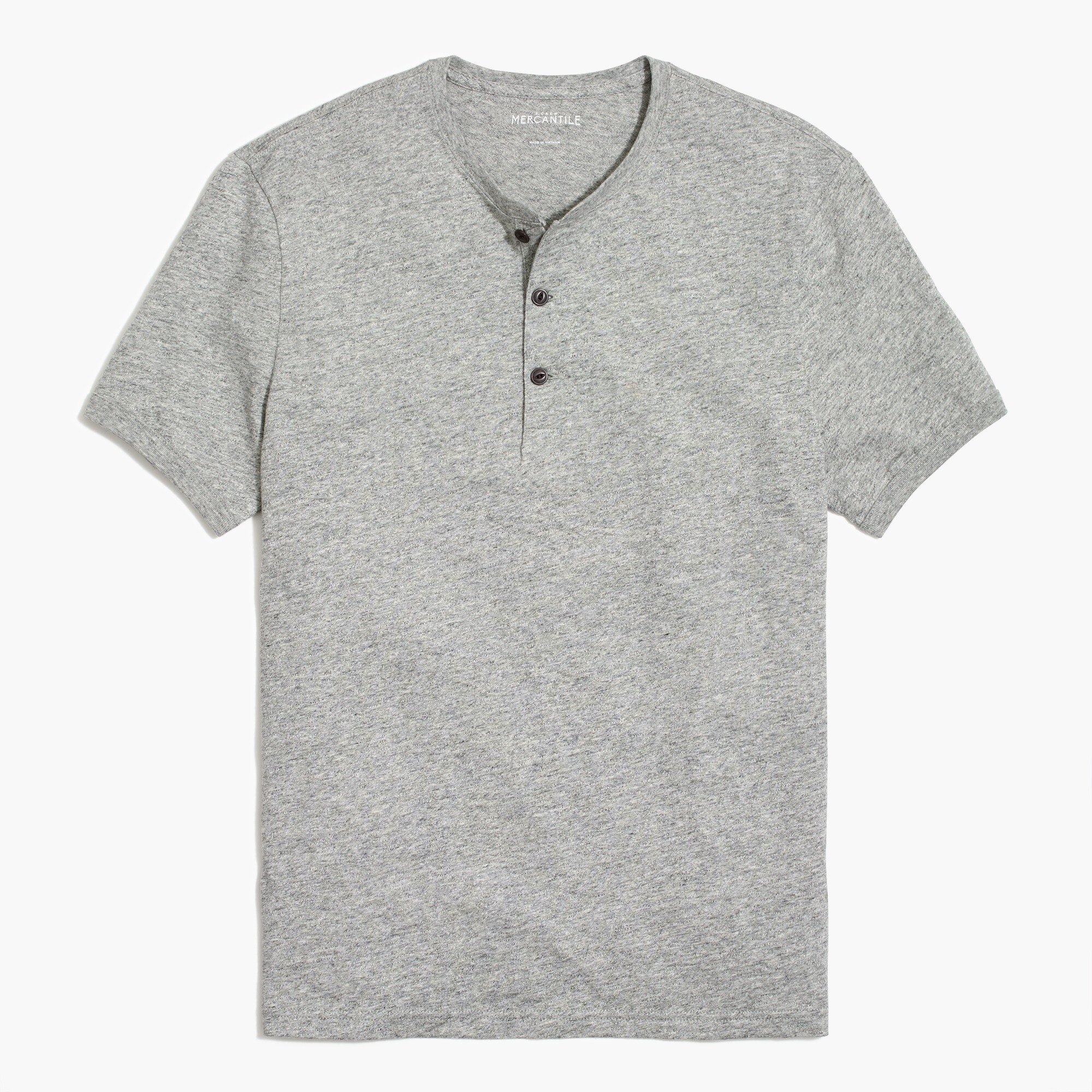 j.crew factory: short-sleeve henley in slub cotton grey gray