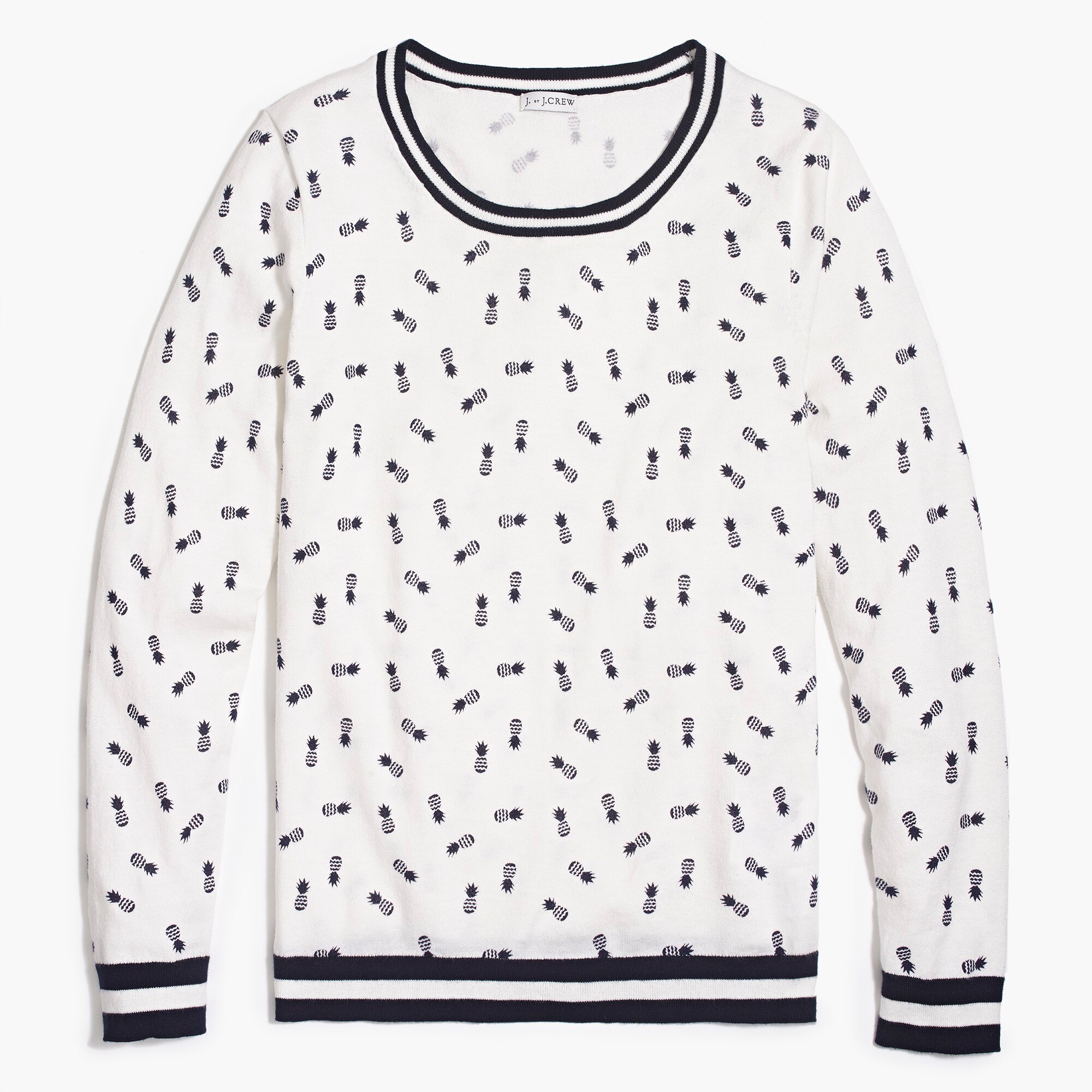 J.Crew Factory Pineapple print Teddie sweater