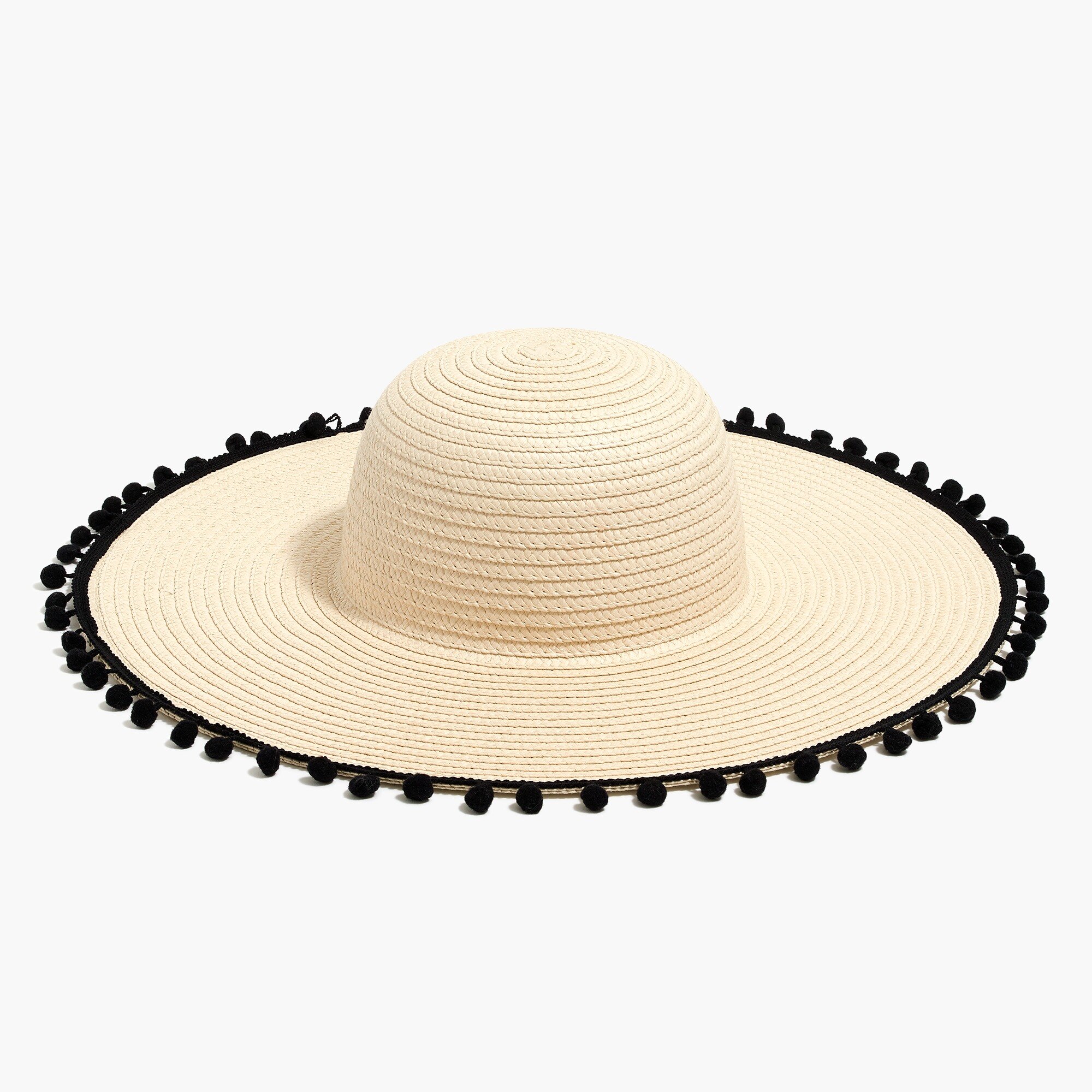 J.Crew Factory Straw hat with pompoms