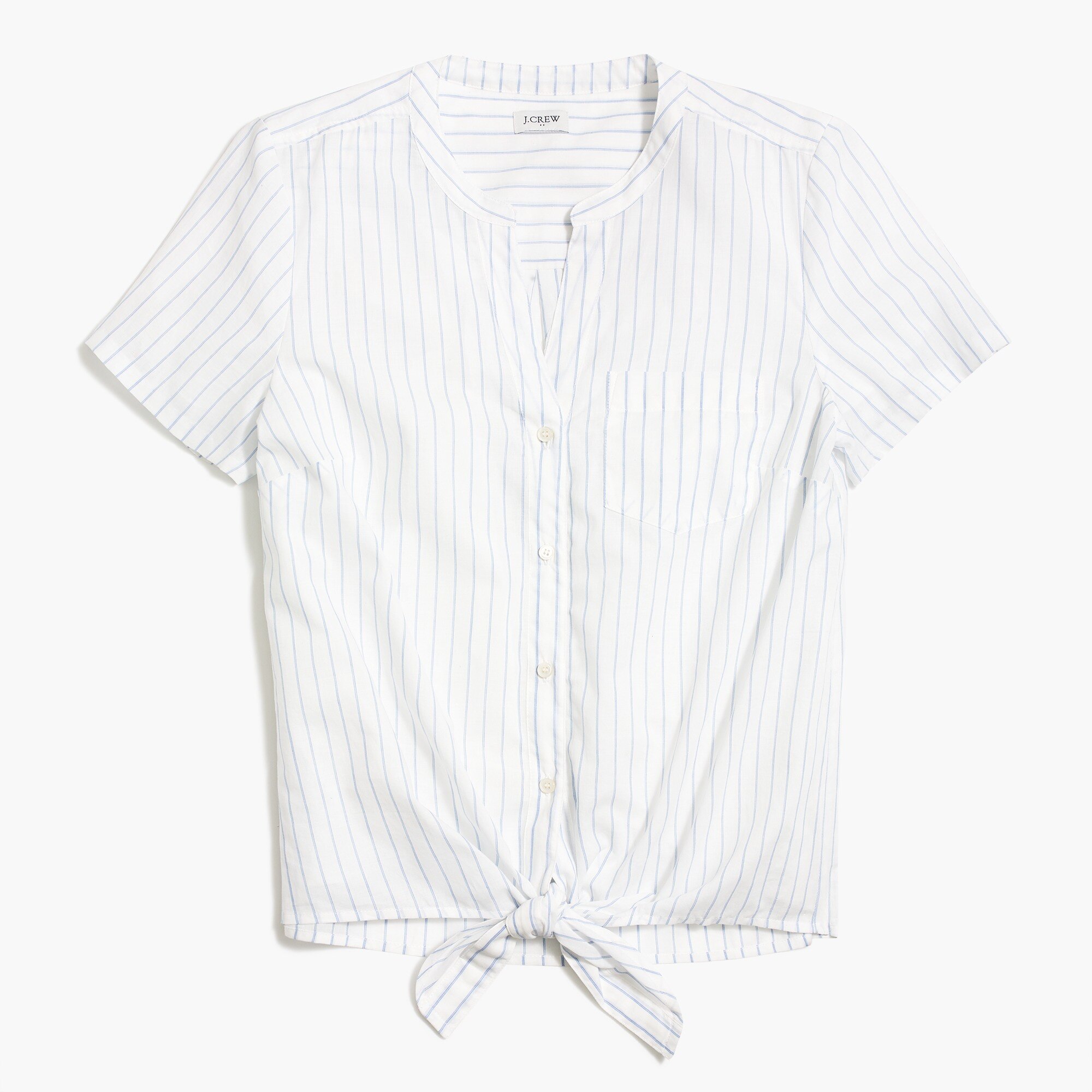 j.crew factory: printed tie-front button-up shirt
